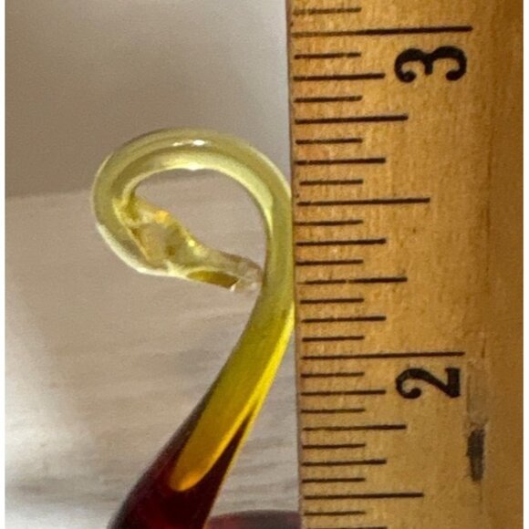 Olands Hyttan Sweden Blown Glass Swan Paperweight Figure 2.75” Stunning - Picture 7 of 8